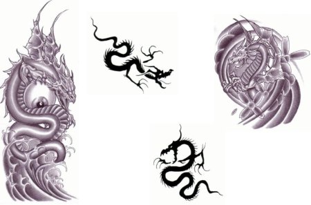 Тату дракон на плече эскизы