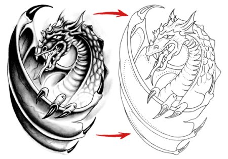 Трайбл плечо дракон