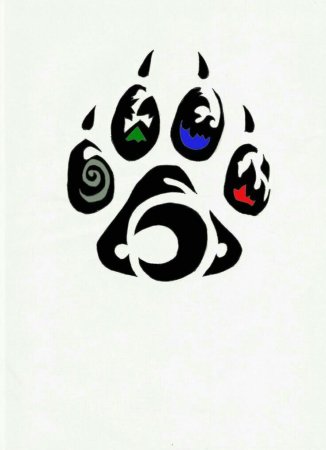 Тату отпечаток лапы волка