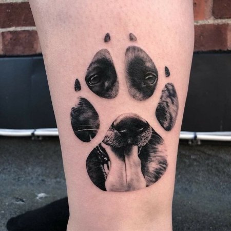 Тату отпечаток лапы собаки