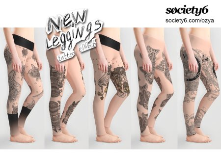 Леггинсы с эффектом тату