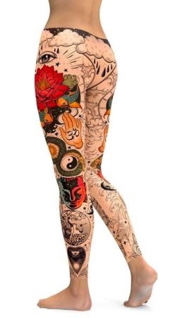 Лосины с принтом тату