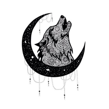 Волк карандашом