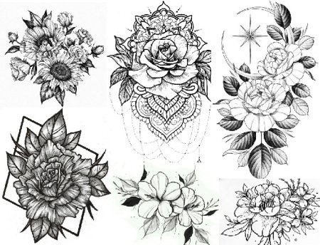 Татуировка цветы на руке эскиз