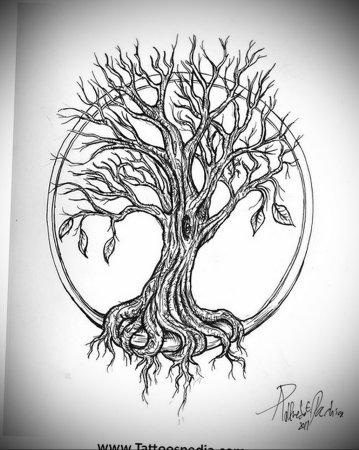 Дерево Иггдрасиль тату