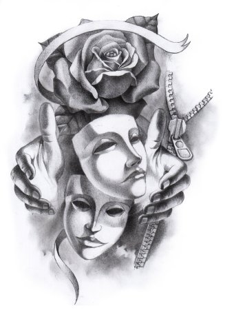 Маски тату эскизы Чикано