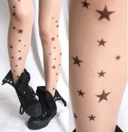 Колготки с рисунком звездами