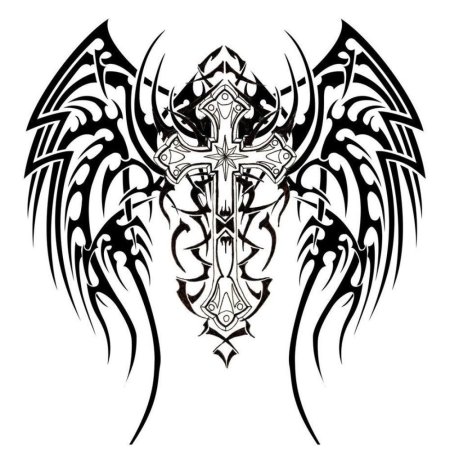Тату трайбл крест эскизы