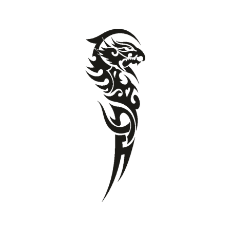 Тату трайбл дракон на плече мужские