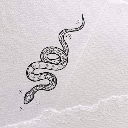 Змея тату эскиз