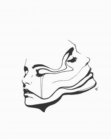 Силуэт лица одной линией