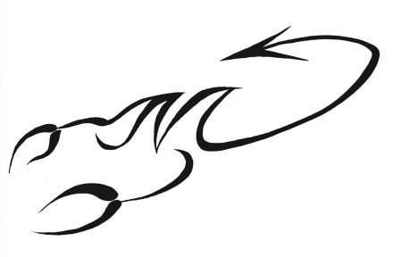 Тату Скорпион одной линией