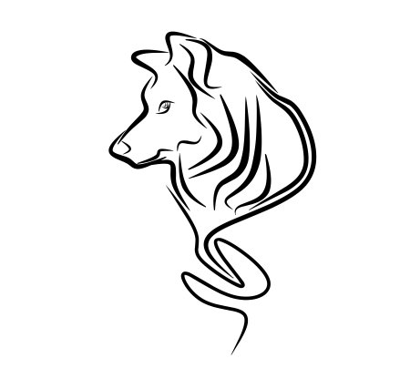 Тату волк одной линией