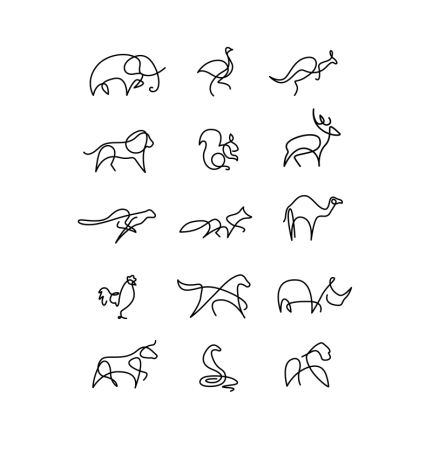 Подпись в виде животных