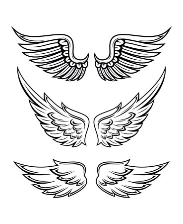 Крылья тату эскиз