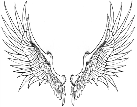 Крылья рисунок карандашом