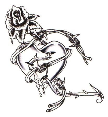 Роза в колючей проволоке эскиз