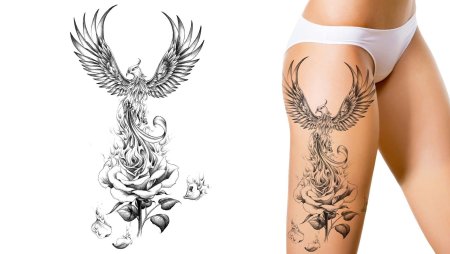 Тату на бедре для девушек эскизы