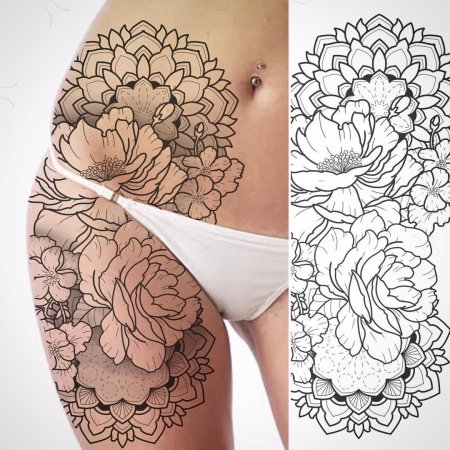 Татуировки на ляжке эскизы