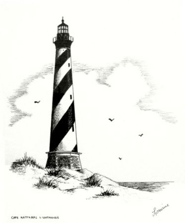 Маяк Хаттерас волны