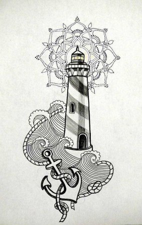 Татуировка Маяк эскиз