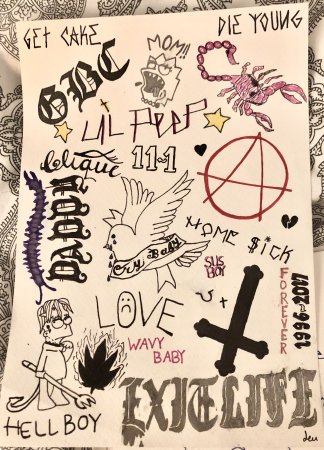 Lil Peep тату эскизы