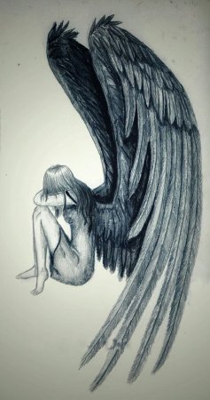 Рисунки ангелов карандашом