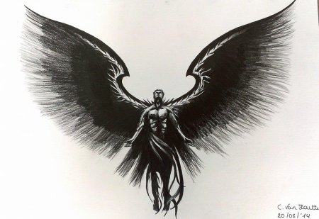 Чёрные ангелы тату