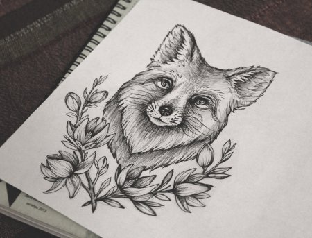 Лис тату эскиз