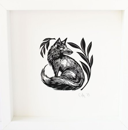 Fox linocut