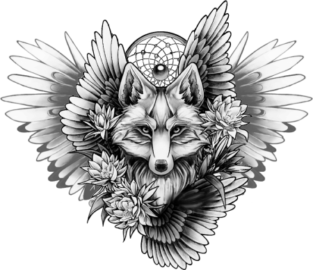 Тату лиса эскиз