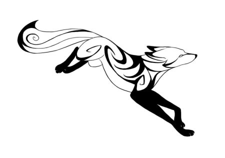 Трафарет лисы для тату