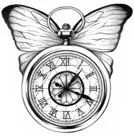 Часы тату эскиз