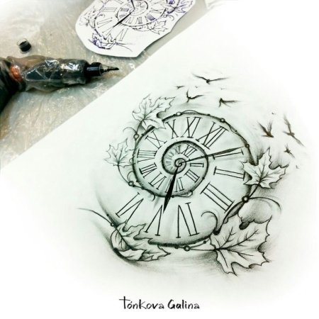 Тату с часами эскизы