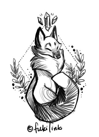 Эскизы тату лисы для девушек