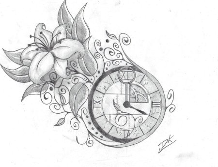 Эскизы часов для тату