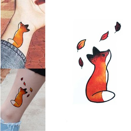 Мини тату лиса для девушек