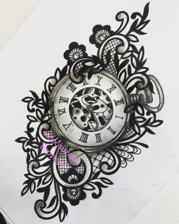 Эскизы часов для тату