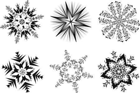 Снежинки черно белые