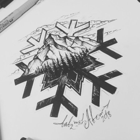 Тату Снежинка эскизы