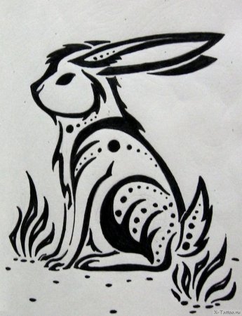 Эскизы татуировок кролик
