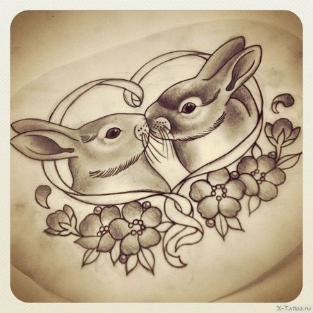 Кролик тату эскиз