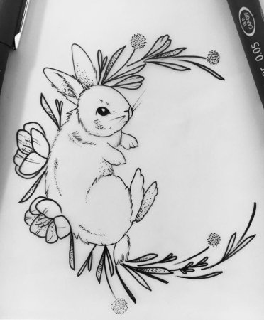 Эскизы татуировок кролик