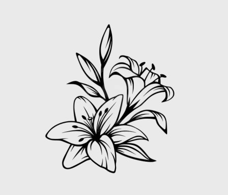 Эскизы тату цветов лилии