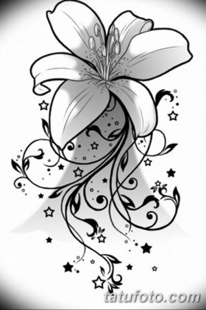 Лилия тату эскиз