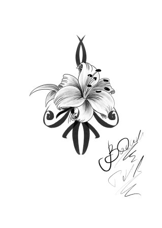 Лилия тату эскиз