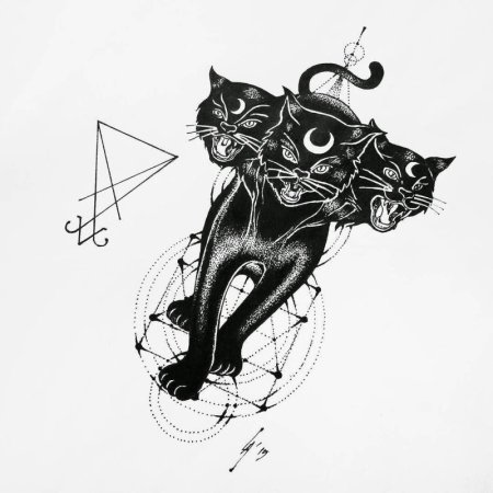 Кошка тату арт