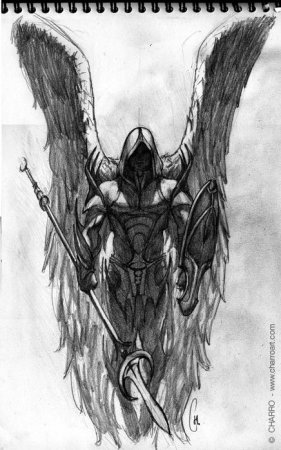 Ангел смерти Азраил тату эскиз