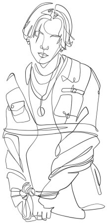 БТС one line Art