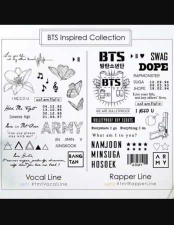 Тату BTS эскизы